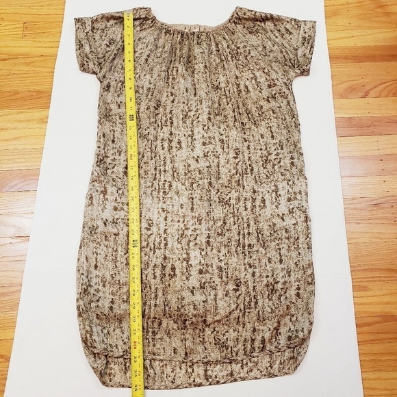 MICHAEL Michael Kors Babydoll Dress Short Sleeve Tan Animal Print - Picture 6 of 9